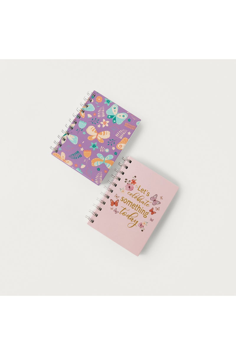 gloo Printed Spiral Bound Ruled A6 Notebook - Set of 2 - Image 1